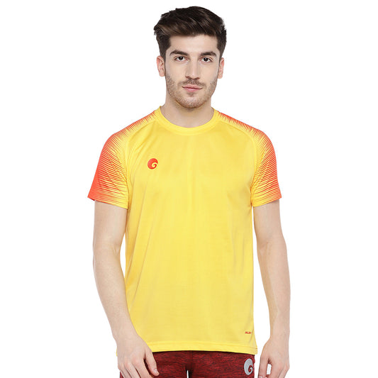 Spider 007 T Shirt Round Neck Half SL Golden Yellow