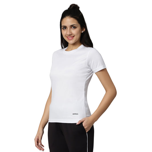 DOTTY Round Neck T-Shirt - White