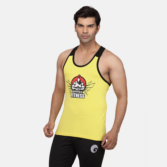 Men's Gym Stringer Yellow Black