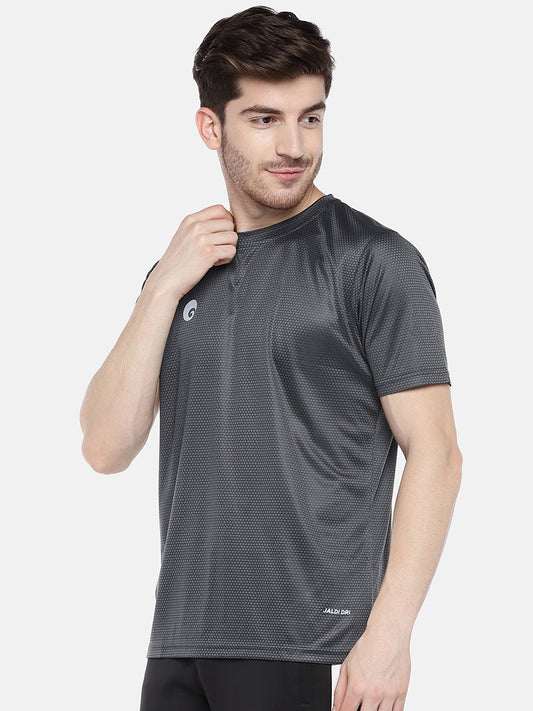 Sports T Shirt 1801 Round Neck Half SL & Jaldi Dri Grey