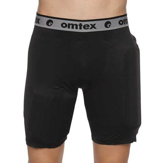 Omtex Compression Batting Shorts with Inner Pad - Left Handed - Black