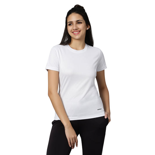 DOTTY Round Neck T-Shirt - White