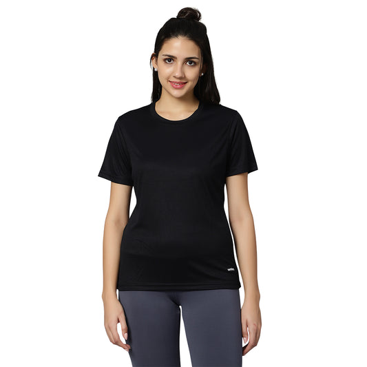 DOTTY Round Neck T-Shirt - Black