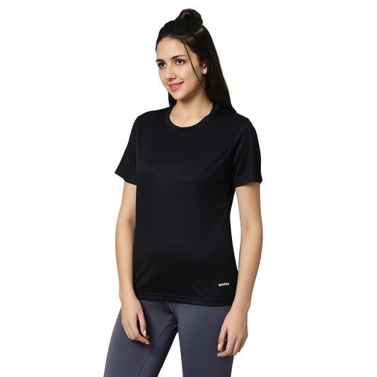 DOTTY Round Neck T-Shirt - Black