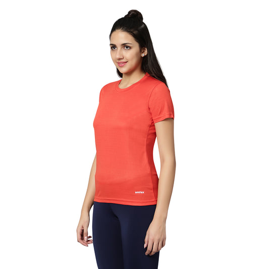 DOTTY Round Neck T-Shirt - Rust