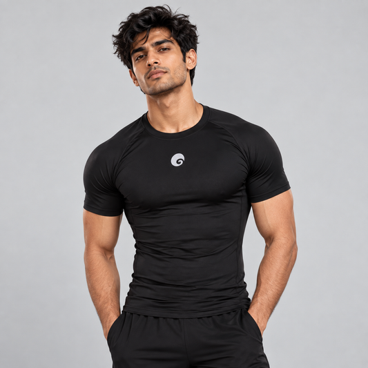 Omtex Seamless Compression T-Shirts HS Black