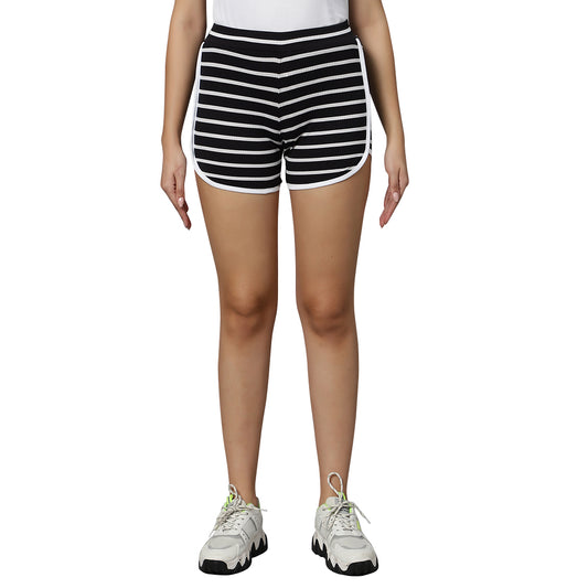 PIXY Stripe Shorts - Black