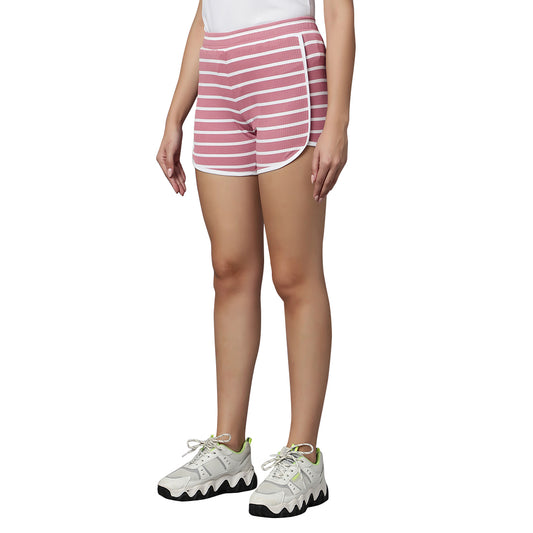 PIXY Stripe Shorts - Coral Pink